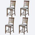 Dining Room Furniture Counter Height Chairs Set Of 4, Kitchen Chair With Padded Seatupholstered Side Chair For Dining Room, Living Room, Walnut Walnut Dining Room Rubberwood Rubber Wood