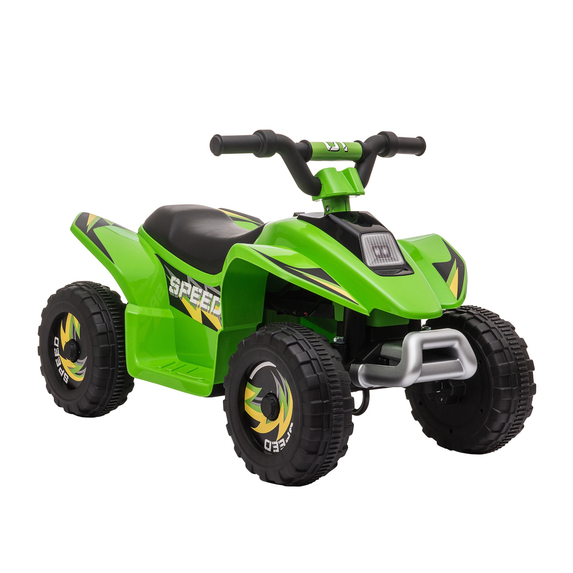 6V Kids Atv 4 Wheeler Ride On Car, Electric Motorized Quad Battery Powered Vehicle With Forward Reverse Switch For 18 36 Months Old Toddlers, Green Green Steel