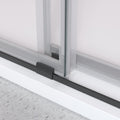 62'' 66'' W X 76'' H Double Sliding Frameless Shower Door With 3 8 Inch 10Mm Clear Glass In Matte Black Matte Black Stainless Steel