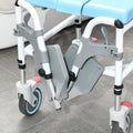 Accessibility Commode Wheelchair, Rolling Shower Wheelchair With 4 Castor Wheels, Rectangle Detachable Bucket, & Waterproof Design, 17
