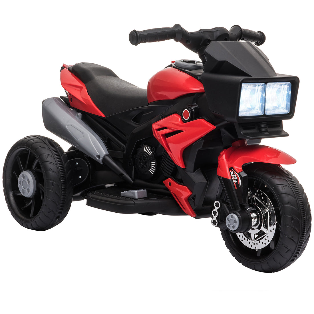 6V Kids Motorcycle Toddler Ride On Toy, High Traction Battery Operated Mini Electric Motorbike With Forward Reverse Switch, Music, Headlights, Horn, Red Red Steel