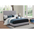 Grey Full Bed With Trim Box Spring Required Full Grey Wood Bedroom Transitional Panel Foam Upholstered