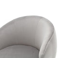 360 Degree Swivel Cuddle Barrel Accent Chairs, Round Armchairs With Wide Upholstered, Fluffy Fabric Chair For Living Room, Bedroom, Office, Waiting Rooms Gray Velvet