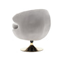 360 Degree Swivel Cuddle Barrel Accent Chairs, Round Armchairs With Wide Upholstered, Fluffy Fabric Chair For Living Room, Bedroom, Office, Waiting Rooms Gray Velvet