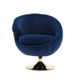 360 Degree Swivel Cuddle Barrel Accent Chairs, Round Armchairs With Wide Upholstered, Fluffy Fabric Chair For Living Room, Bedroom, Office, Waiting Rooms Navy Velvet