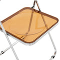 Yellow Clear Transparent Folding Chair Chair Pc Plastic Living Room Seat Brown Yellow Steel