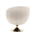 360 Degree Swivel Cuddle Barrel Accent Chairs, Round Armchairs With Wide Upholstered, Fluffy Fabric Chair For Living Room, Bedroom, Office, Waiting Rooms Beige Velvet
