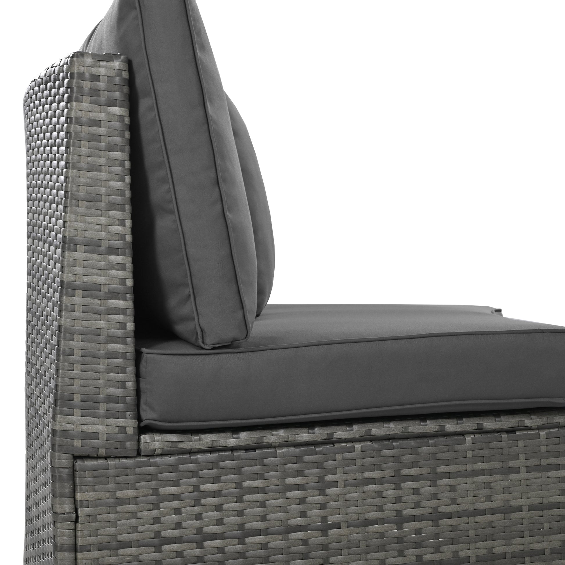Outdoor Patio Furniture Luxury Circular Outdoor Sofa Set Rattan Wicker Sectional Sofa Lounge Set With Tempered Glass Coffee Table, 6 Pillows, Grey Yes Grey Water Resistant Frame Water Resistant Cushion Garden & Outdoor Sectional Seating Groups Foam