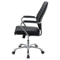 Black And Chrome Height Adjustable Swivel Office Chair Black Office Spot Clean Contemporary,Modern Office Chairs Foam Casters Upholstered