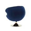 360 Degree Swivel Cuddle Barrel Accent Chairs, Round Armchairs With Wide Upholstered, Fluffy Fabric Chair For Living Room, Bedroom, Office, Waiting Rooms Navy Velvet