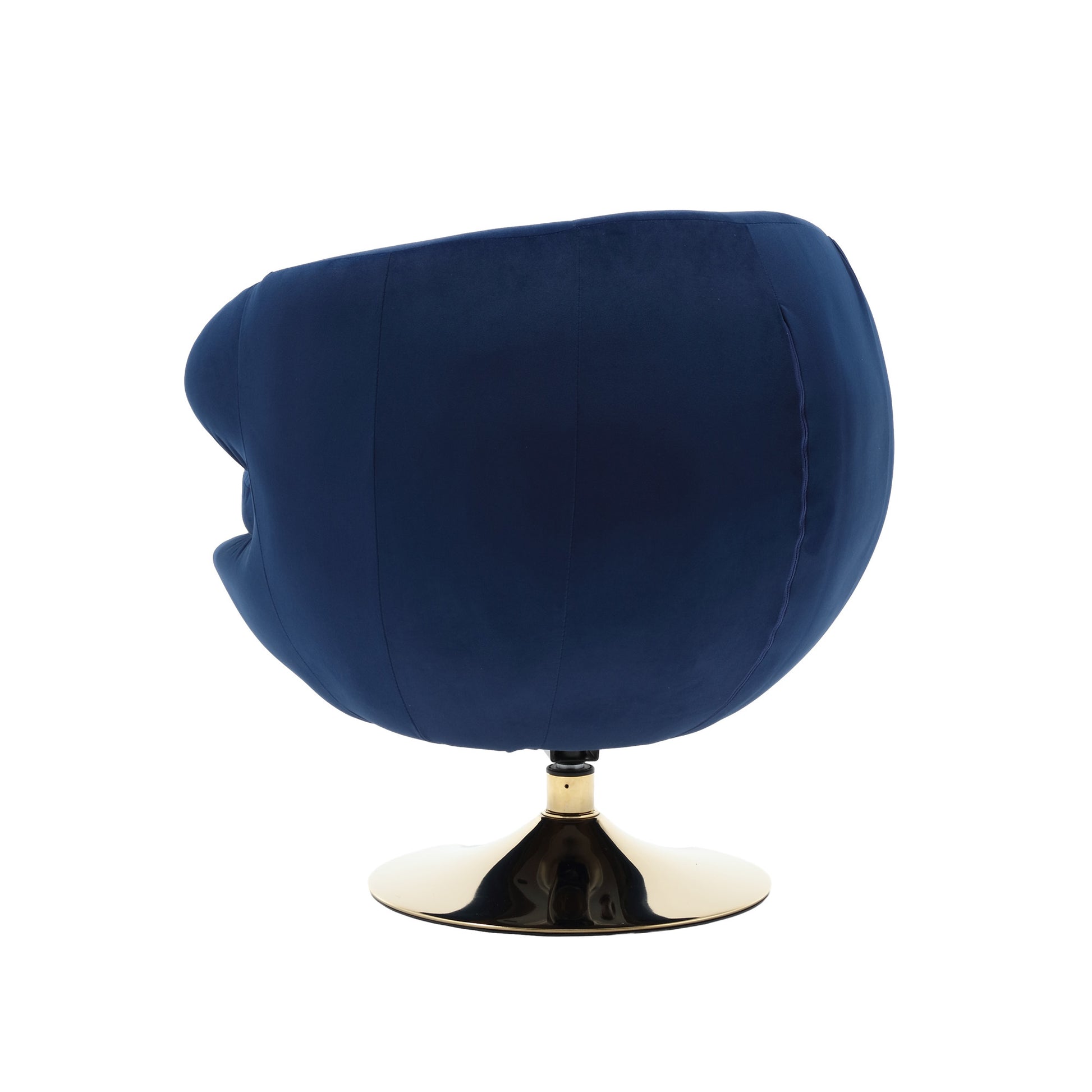 360 Degree Swivel Cuddle Barrel Accent Chairs, Round Armchairs With Wide Upholstered, Fluffy Fabric Chair For Living Room, Bedroom, Office, Waiting Rooms Navy Velvet