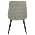Light Grey Tufted Dining Chair Set Of 2 Grey Dining Room Glam Dining Chairs Solid Back Foam Upholstered
