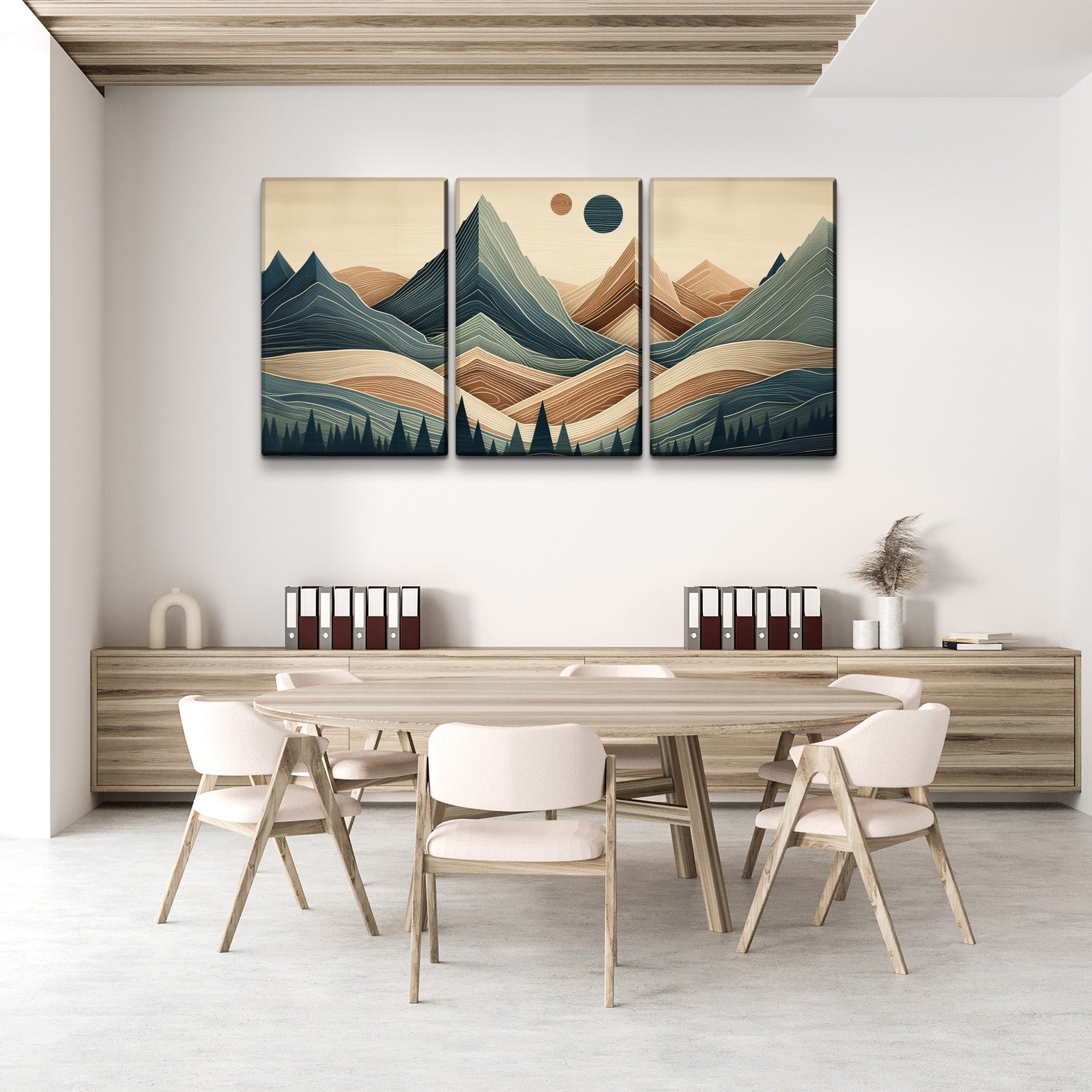 3 Panels Framed Abstract Wood Grain Style Mountain & Forest Canvas Wall Art Decor,3 Pieces Canvas Decoration Painting For Office,Dining Room,Living Room, Bedroom Decor 2030In Thickness 1.5Inch Rectangle Framed Multicolor Oversized 41In Canvas Nature