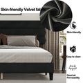 King Bed Frame With Headboard,Sturdy Platform Bed With Wooden Slats Support,No Box Spring,Mattress Foundation,Easy Assembly Dark Grey Dark Grey Wood