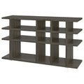 Weathered Grey 3 Tier Open Back Bookcase 3 Grey Etagere Horizontal Primary Living Space Open Back Wood Rustic Wood