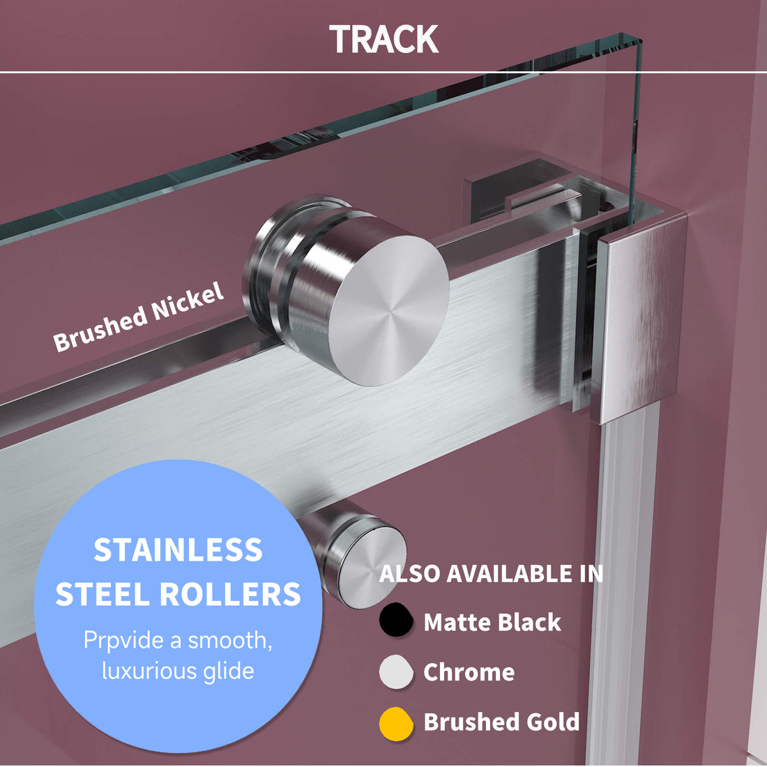 68'' 72'' W X 76'' H Double Sliding Frameless Shower Door With 3 8 Inch 10Mm Clear Glass In Brushed Nickel Brushed Nickel Stainless Steel