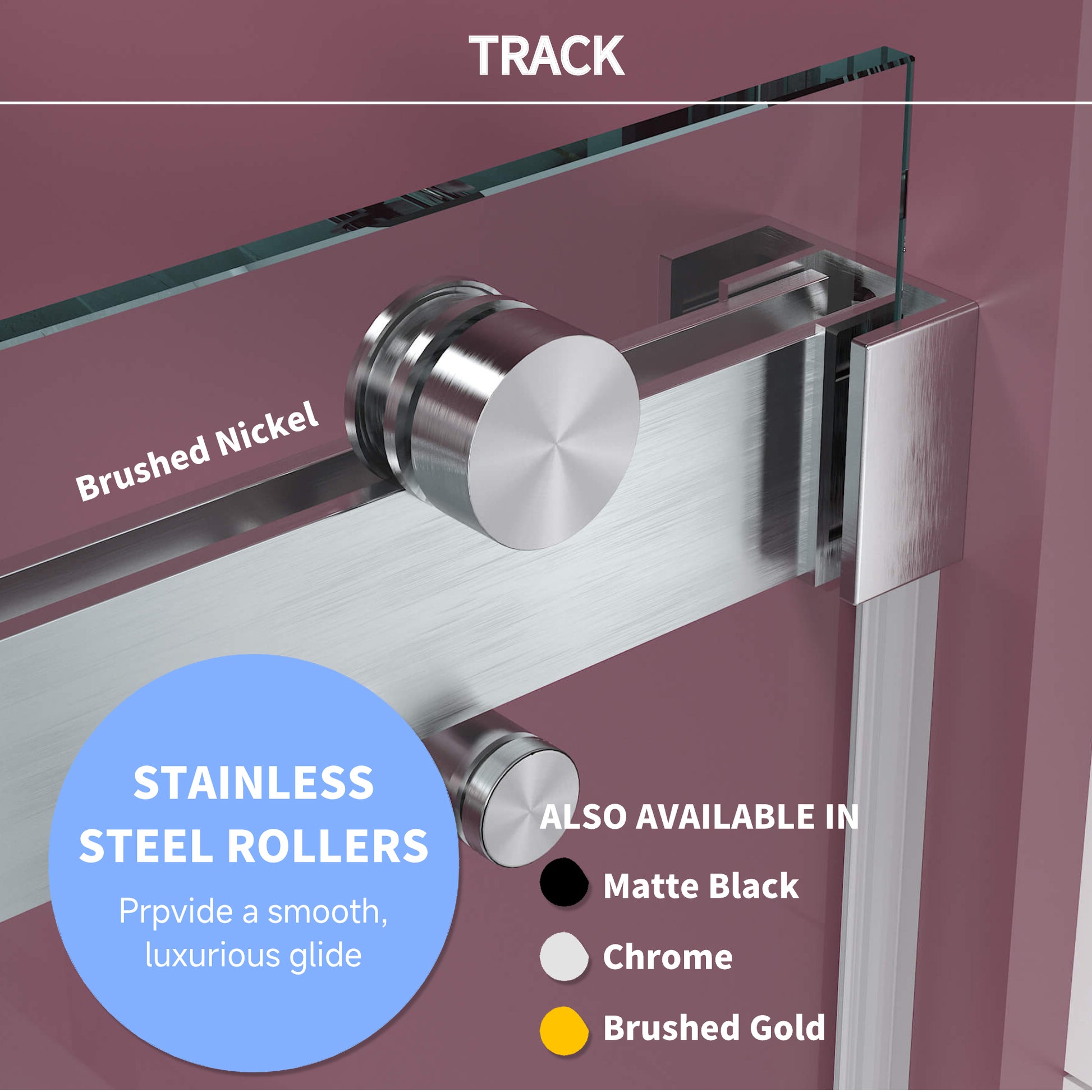 56'' 60'' W X 76'' H Double Sliding Frameless Shower Door With 3 8 Inch 10Mm Clear Glass In Brushed Nickel Brushed Nickel Stainless Steel