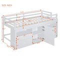 Twin Size Loft Bed With 4 Drawers, Underneath Cabinet And Shelves, White White Solid Wood Mdf