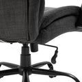 500Lbs Big And Tall Office Chair With Wide Seat, Ergonomic Executive Computer Chair With Adjustable Height, Swivel Wheels And Linen Finish, Dark Grey Grey Polyester