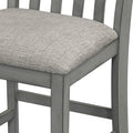 3 Piece Counter Height Dining Table Set With Built In Storage Shelves, One Faux Marble Top Dining Table And 2 Counter Chairs With Footrest,Grey Grey Mdf