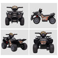 Kids Atv Four Wheeler Ride On Car, Motorized Quad, 6V Battery Powered Electric Quad With Songs For 18 36 Months, Black Black Steel