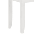 Glossy White Vanity Stool With Padded Seat White Bar Stools & Counter Stools Bedroom Rectangular Contemporary,Modern Armless Rubberwood Wood