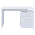 White 2 Drawer Reversible Office Desk White White Office Contemporary,Modern Rectangular Drawers Desk Wood