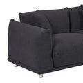 Originality Shapes Black Lambswool Sherpa 4 Seater Sofa With Metal Legs, Solid Wood Frame Couch With 3 Pillows, Linear And Modular Version Design, Possibility Combined Armchair Current Style Black Wood Primary Living Space Heavy Duty Foam Fabric 4 Seat