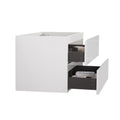 Alice 36W 201,Wall Mount Cabinet Without Basin, White Color, With Two Drawers, Pre Assembled White Mdf