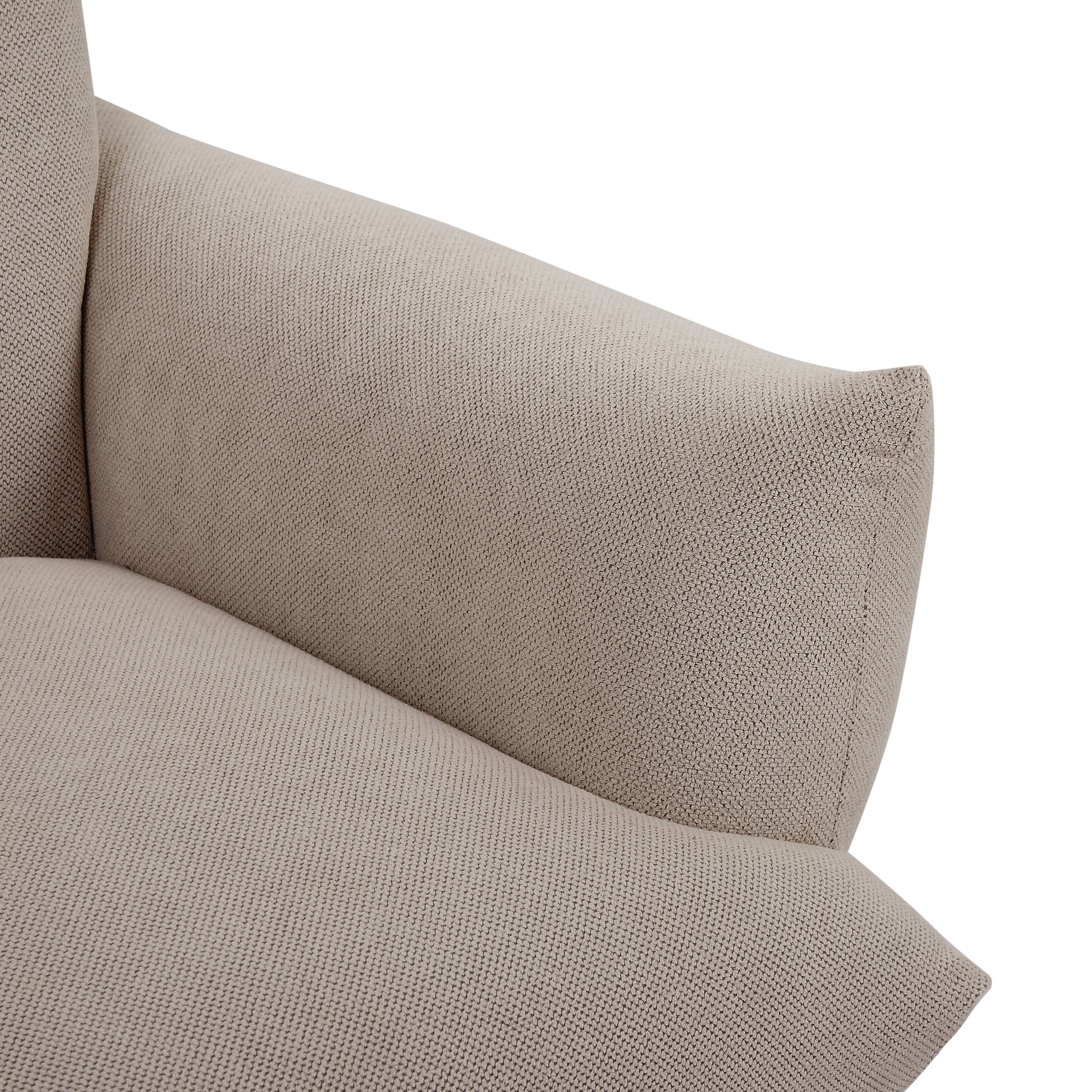 36" Modern Accent Upholstered Armchair, Beige Flannelette Fabric Reading Chair, Originality Of Shapes And Black Metal Legs Single Sofa For Bedroom, Apartment, Office, Lounge. Beige Foam Fabric