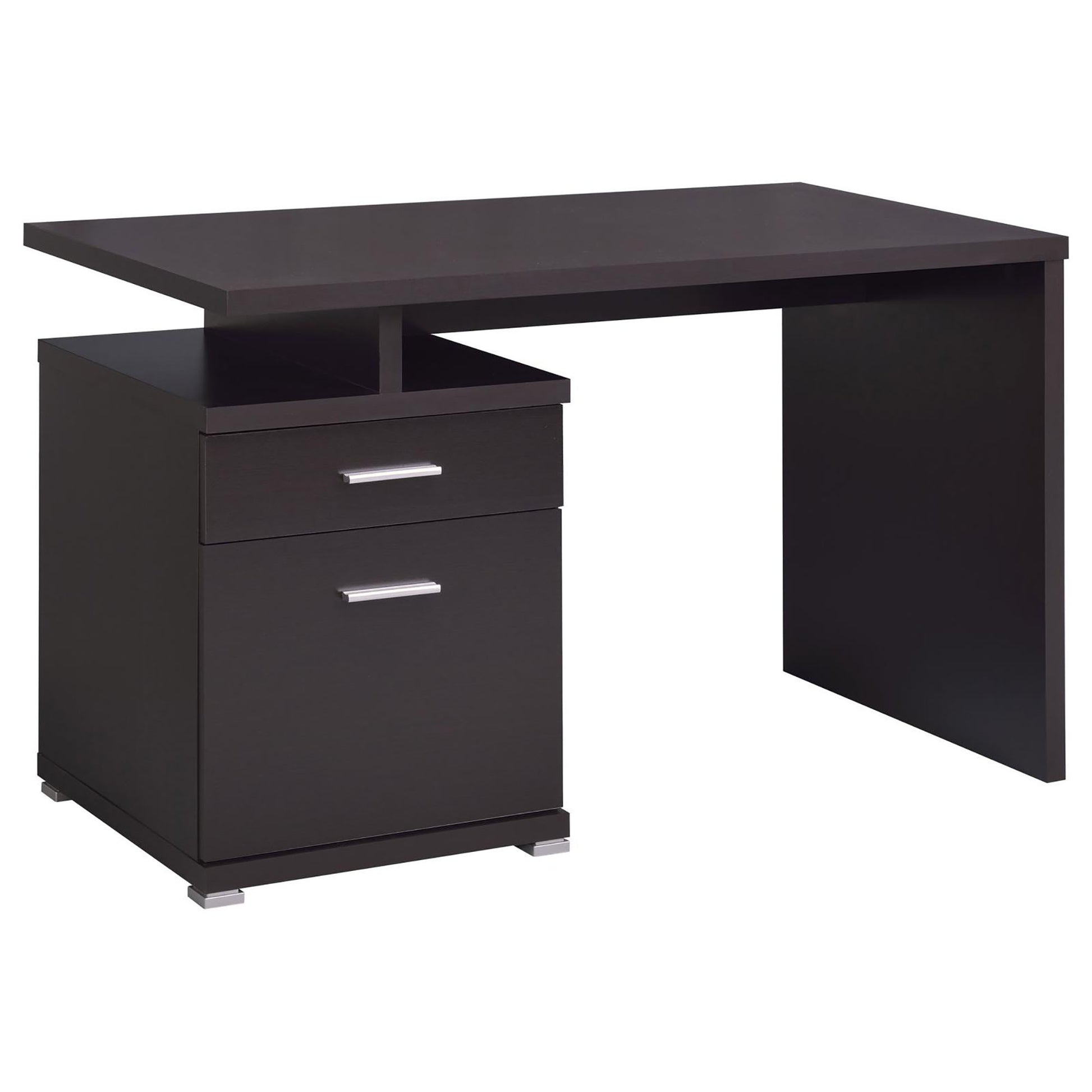 Cappuccino 2 Drawer Reversible Office Desk Brown Office Contemporary,Modern Rectangular Drawers Desk Wood