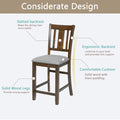 Dining Room Furniture Counter Height Chairs Set For 4, Kitchen Chair With Padded Seat, Walnut Wood Walnut Solid Back Seats 4 Dining Room Rubberwood Rubber Wood
