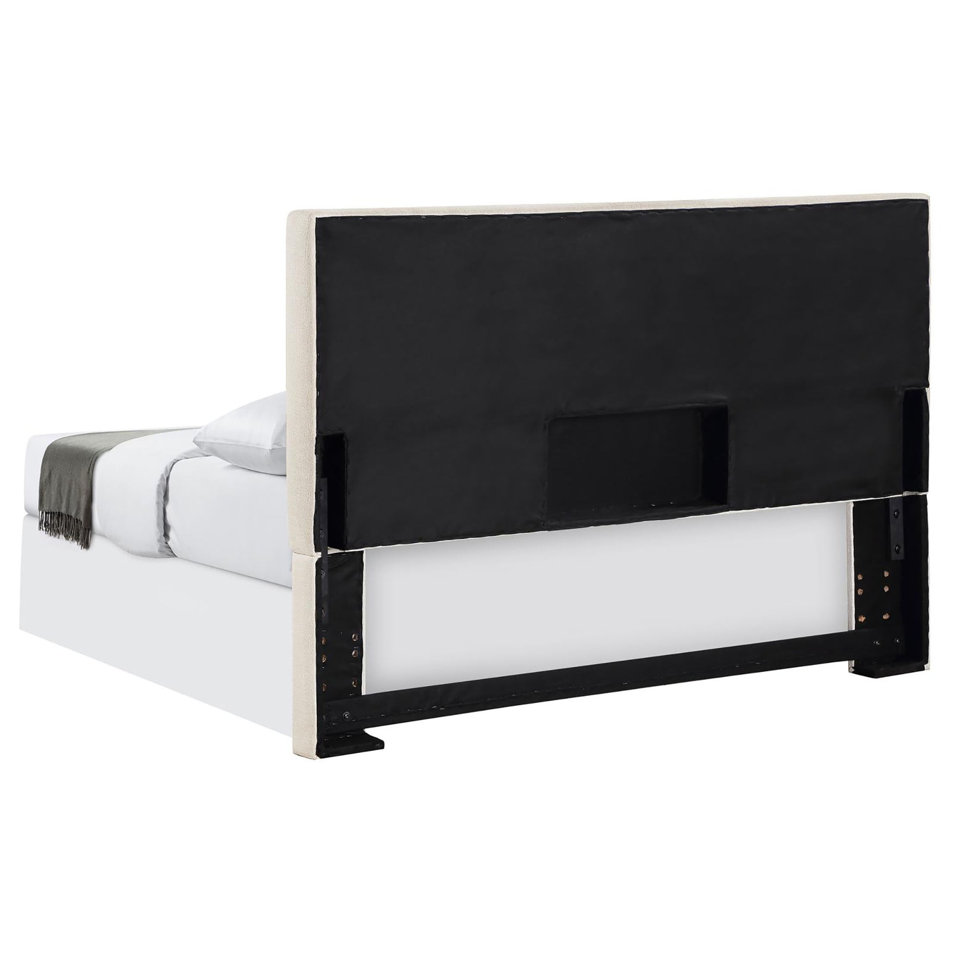 Sand Headboard With Soft Edges Ivory Transitional Foam Upholstered