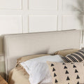 Sand Headboard With Flange Details Grey Wood Bedroom Contemporary,Modern Pine Bed Frame Foam Upholstered