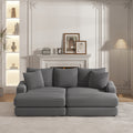 86.6 Inch Corduroy 3 Seater Sofa With 3 Back Pillows2 Toss Pillows And Two Ottoman ,Comfy Sofa Deep Seat Couch For Living Room Army Green Corduroy 3 Seat