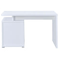 White 2 Drawer Reversible Office Desk White White Office Contemporary,Modern Rectangular Drawers Desk Wood