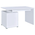 White 2 Drawer Reversible Office Desk White White Office Contemporary,Modern Rectangular Drawers Desk Wood