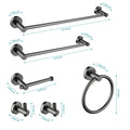 6 Piece Bathroom Towel Rack Set Wall Mount Gunmetal Black Aluminium