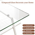 Coffee Table And End Tables Set Of 3, Tempered Glass Table With Mdf Layer, Modern Tables For Living Roomtransparent Glass Transparent Tempered Glass