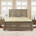 Traditional Town And Country Style Pinewood Vintage Full Bed, Stone Stone Gray Pine