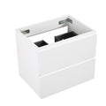 Alice 24W 201,Wall Mount Bathroom Vanity Without Basin, White Color, With Two Drawer, Pre Assembled White Mdf