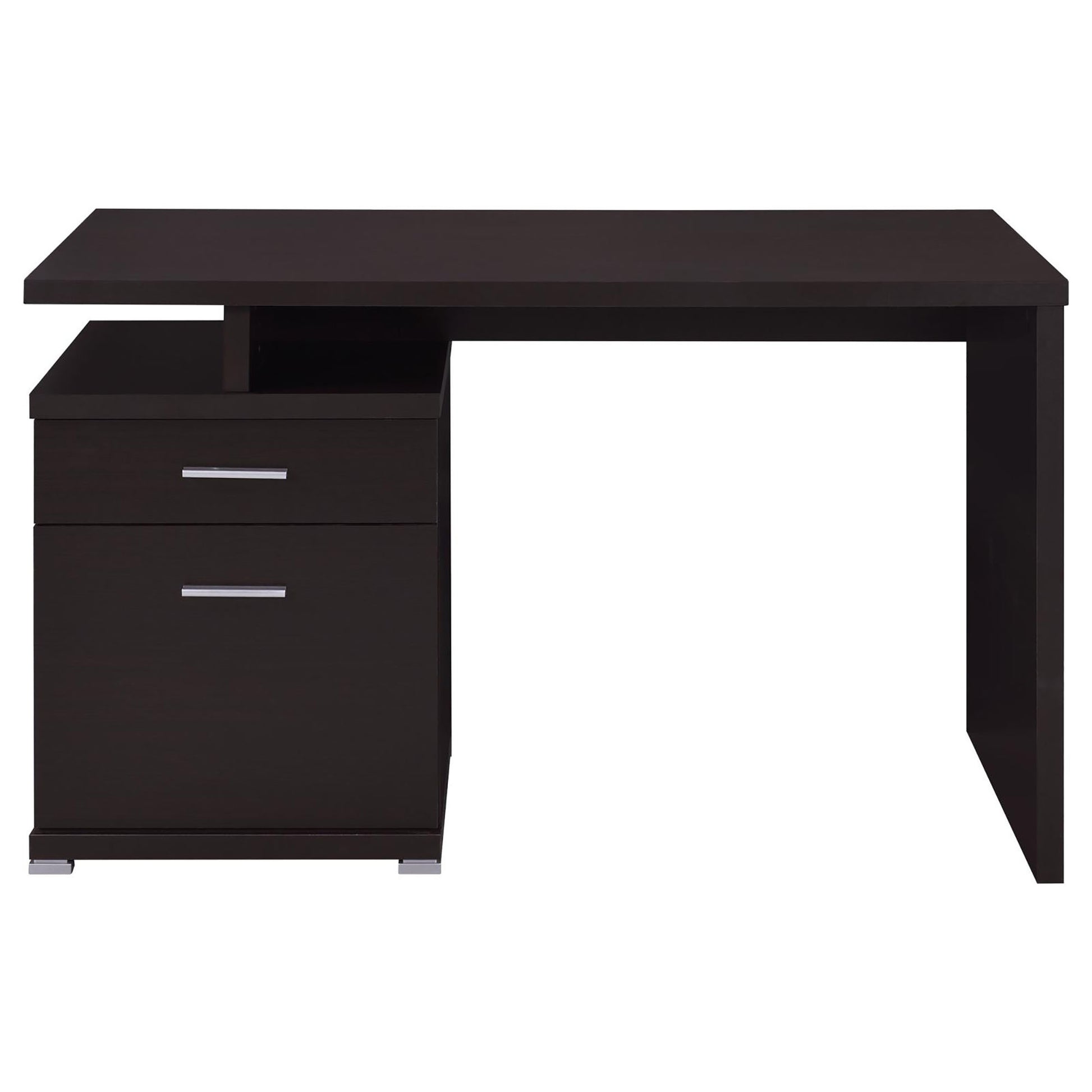 Cappuccino 2 Drawer Reversible Office Desk Brown Office Contemporary,Modern Rectangular Drawers Desk Wood