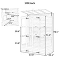78 Inch Wooden Greenhouse Cold Frame With 4 Independent Skylights And 2 Folding Middle Shelves, Walk In Outdoor Greenhouse, White White Seats 2 Garden & Outdoor Casual Wood
