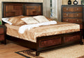 Transitional Queen Size Bed Acacia Walnut Solidwood 1Pcs Bed Bedroom Furniture Parquet Design Headboard And Footboard Bedframe Box Spring Required Queen Walnut Wood Bedroom Contemporary,Modern Bed Frame Solid Wood