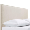 Sand Headboard With Self Welt Details Ivory Transitional Foam Upholstered