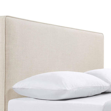 Sand Headboard With Self Welt Details Ivory Transitional Foam Upholstered