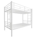 Bunk Bed Twin Over Twin Size With Ladder And High Guardrail, Able To Split, Metal Bunk Bed, Storage Space, Noise Free,White Twin White Metal Metal