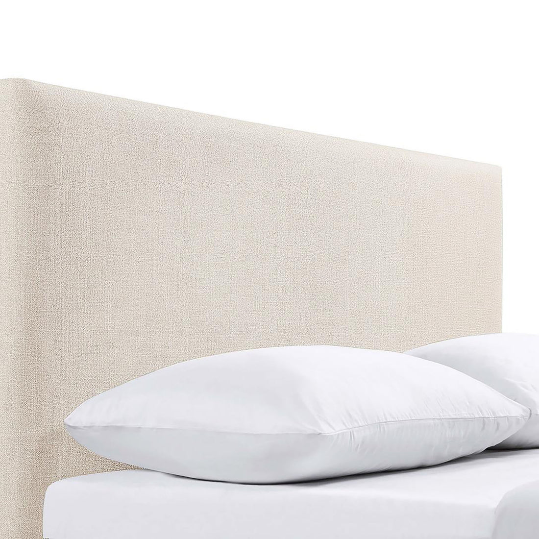 Sand Headboard With Soft Edges Ivory Transitional Foam Upholstered
