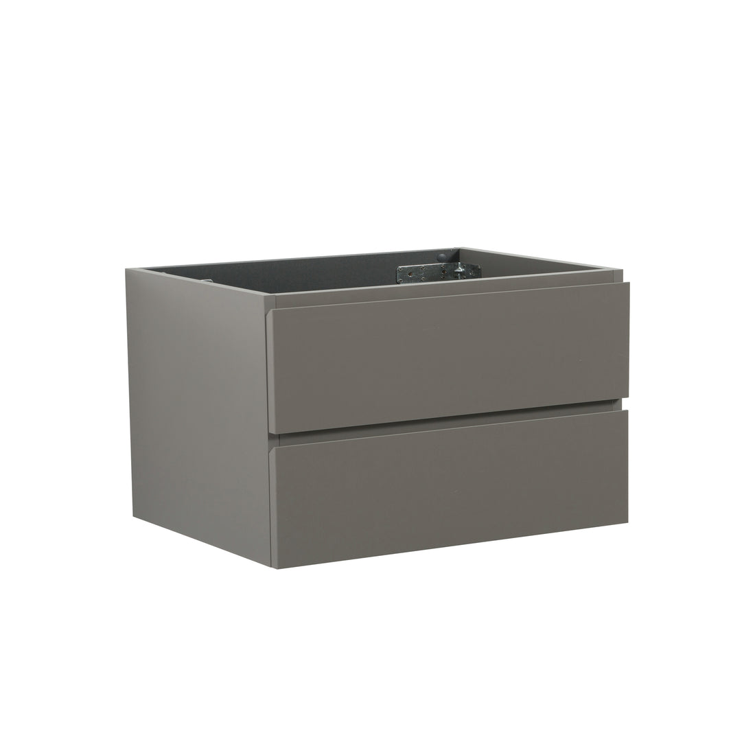 Alice 36W 102,Wall Mount Cabinet Without Basin,Gray Color, With Two Drawers, Pre Assembled White Gray Mdf