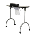 Portable & Foldable Manicure Table Nail Table Desk With Electric Dust Collector, 4 Lockable Wheels, Carry Bag, Black Black Mdf